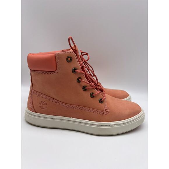 Timberland Women's Londyn 6" Lace Up Leather MD Pink Boots Size 9 Used - Picture 1 of 12